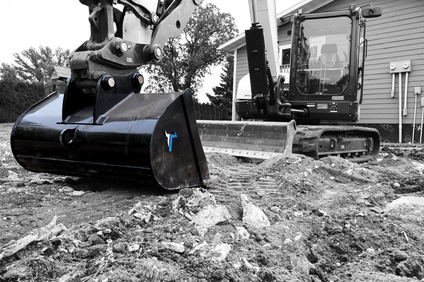 Taurox excavator tilt bucket at construction site